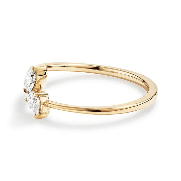 Marquise and Pear Cut Lab Grown Diamond Toi et Moi Promise Ring