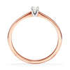 Two Tone Petite Emerald Cut Lab Grown Diamond Solitaire Promise Ring