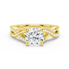 Round Moissanite Twisted Band Engagement Ring with Hidden Accents