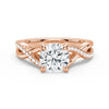 Round Moissanite Twisted Band Engagement Ring with Hidden Accents