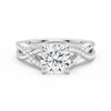 Round Moissanite Twisted Band Engagement Ring with Hidden Accents