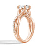 Round Moissanite Twisted Band Engagement Ring with Hidden Accents