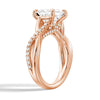 Princess Cut Moissanite Twisted Band Engagement Ring with Hidden Accents