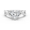 Heart Shaped Moissanite Twisted Band Engagement Ring with Hidden Accents