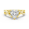 Heart Shaped Moissanite Twisted Band Engagement Ring with Hidden Accents