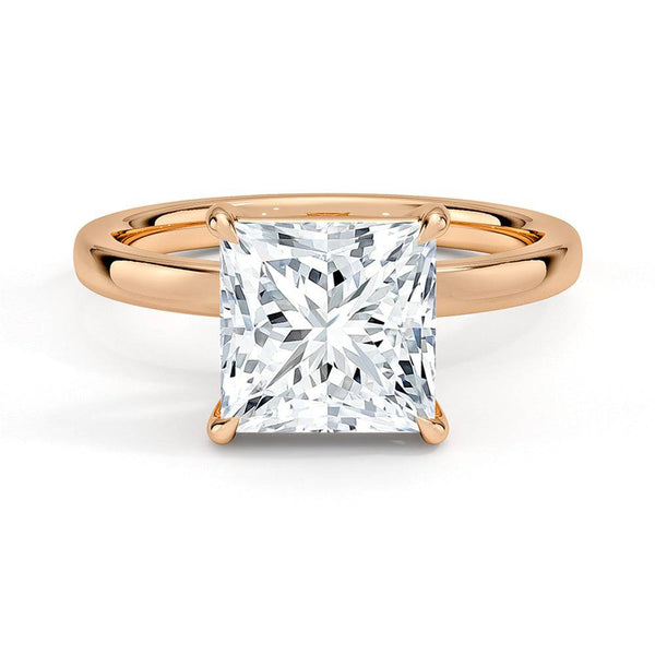 Classic Solitaire Princess Cut Moissanite Engagement Ring