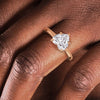 Classic Solitaire Heart Shaped Moissanite Engagement Ring
