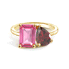 Toi et Moi Personalized Pink Tourmaline Birthstone Anniversary Ring