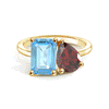 Toi et Moi Personalized Aquamarine Birthstone Anniversary Ring