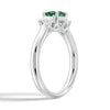 Lab Grown Emerald and Princess Cut Diamond Three Stone Ring