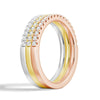 Lab Grown Diamond Tri color Set of Three Stackable Bands