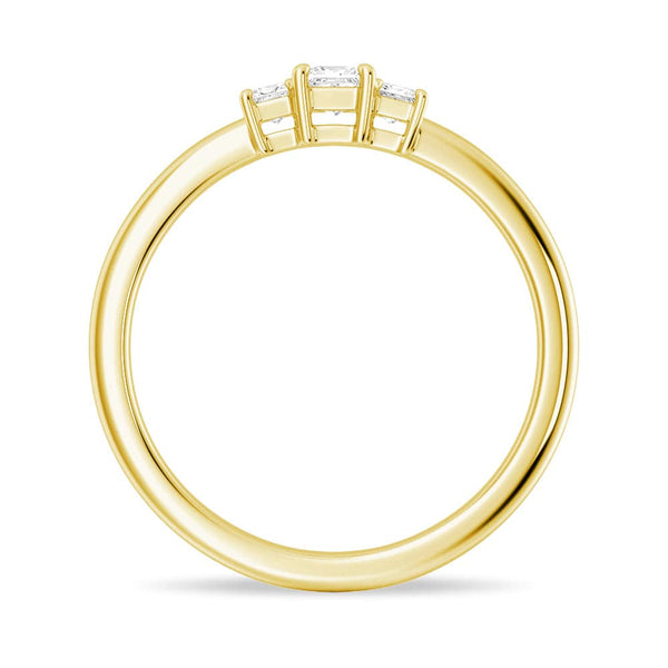 Celestial Compass And Princess Lab Diamond Stacking Rings with Beaded Accent Band