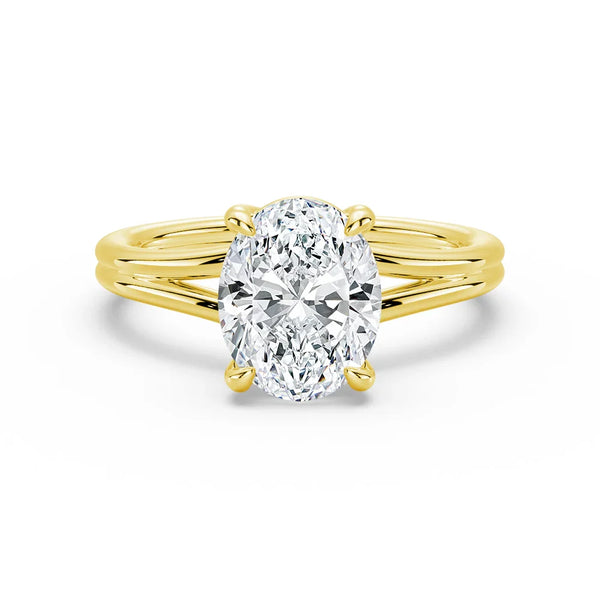 Classic Oval Solitaire Engagement Ring with Split Shank