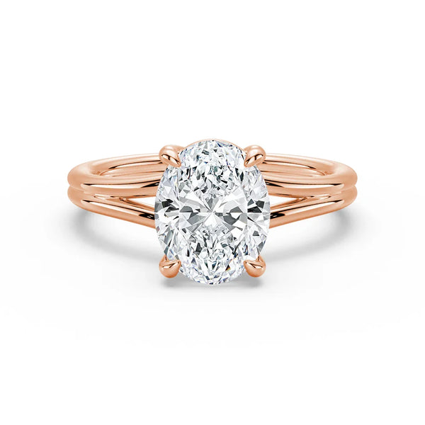 Classic Oval Solitaire Engagement Ring with Split Shank