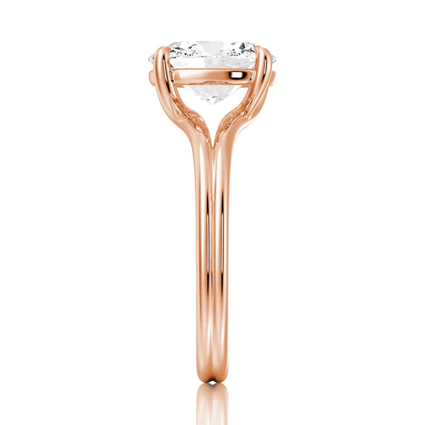 Classic Oval Solitaire Engagement Ring with Split Shank