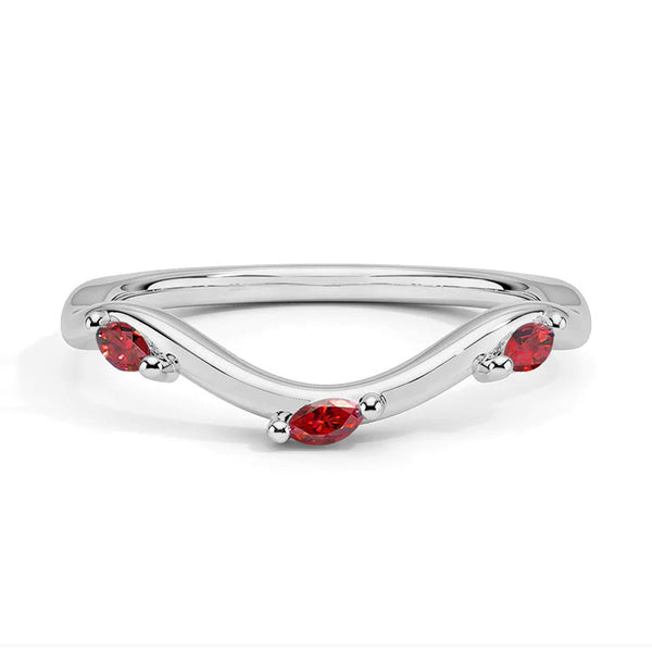Willow Curved Lab Grown Ruby Band