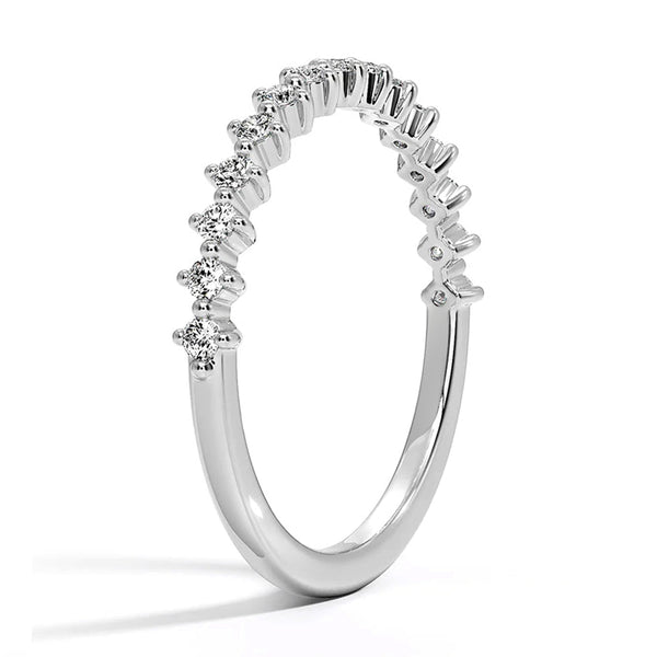 Celestial Compass And Princess Lab Diamond Stacking Rings with Beaded Accent Band