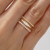Celestial Compass And Princess Lab Diamond Stacking Rings with Beaded Accent Band