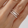 Celestial Compass And Princess Lab Diamond Stacking Rings with Beaded Accent Band
