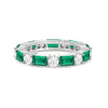 Timeless Created Emerald and Lab Grown Diamond Eternity Band