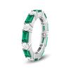 Timeless Created Emerald and Lab Grown Diamond Eternity Band