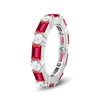 Timeless Created Ruby and Lab Grown Diamond Eternity Band