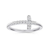 Modern Cross Lab Grown Diamond Accent Ring