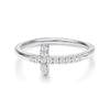 Modern Cross Lab Grown Diamond Accent Ring