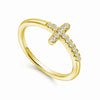 Modern Cross Lab Grown Diamond Accent Ring