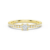 Princess Cut Lab Grown Diamond Promise Ring with Half Eternity Band