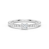 Princess Cut Lab Grown Diamond Promise Ring with Half Eternity Band