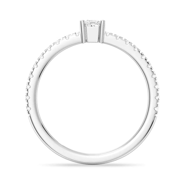Princess Cut Lab Grown Diamond Promise Ring with Half Eternity Band