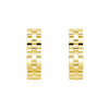 Watch Strap Motif Textured Link Hoop Earrings