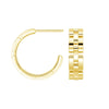 Watch Strap Motif Textured Link Hoop Earrings