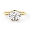 Half Bezel Oval Shaped Moissanite Engagement Ring