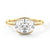 Half Bezel Oval Shaped Moissanite Engagement Ring