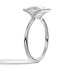 Half Bezel Moissanite Princess Cut Engagement Ring