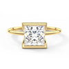 Half Bezel Moissanite Princess Cut Engagement Ring