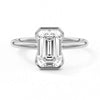 Half Bezel Moissanite Emerald Cut Engagement Ring
