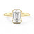 Half Bezel Moissanite Emerald Cut Engagement Ring