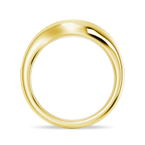 Two-Tone Semi Hoop Eearrings with Band Set