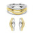 Two-Tone Semi Hoop Eearrings with Band Set