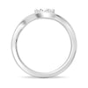 Pear Shaped Solitaire Pavé Wave Promise Ring
