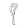 Pear Shaped Solitaire Pavé Wave Promise Ring