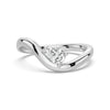 Pear Shaped Solitaire Wave Promise Ring