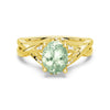 Twisted Halo Mint-Green Sapphire Ring with Milgrain Accents