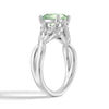 Twisted Halo Mint-Green Sapphire Ring with Milgrain Accents