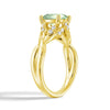 Twisted Halo Mint-Green Sapphire Ring with Milgrain Accents