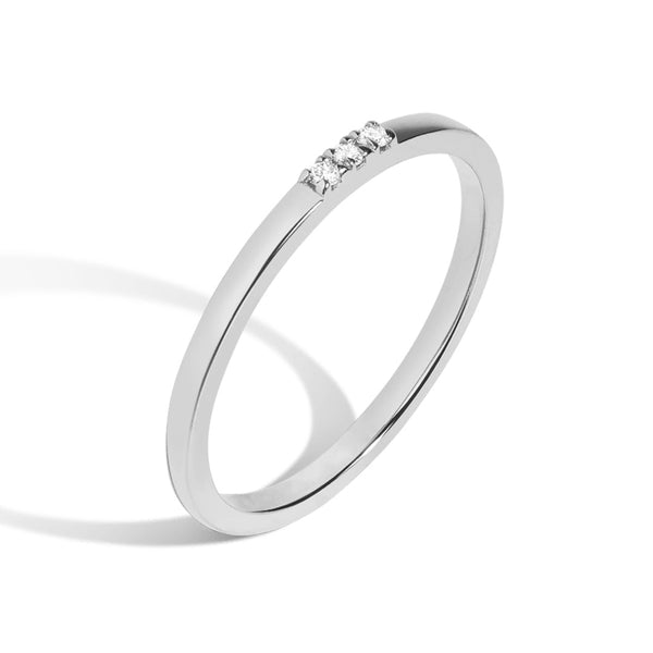Three Stone Pave Promise Ring