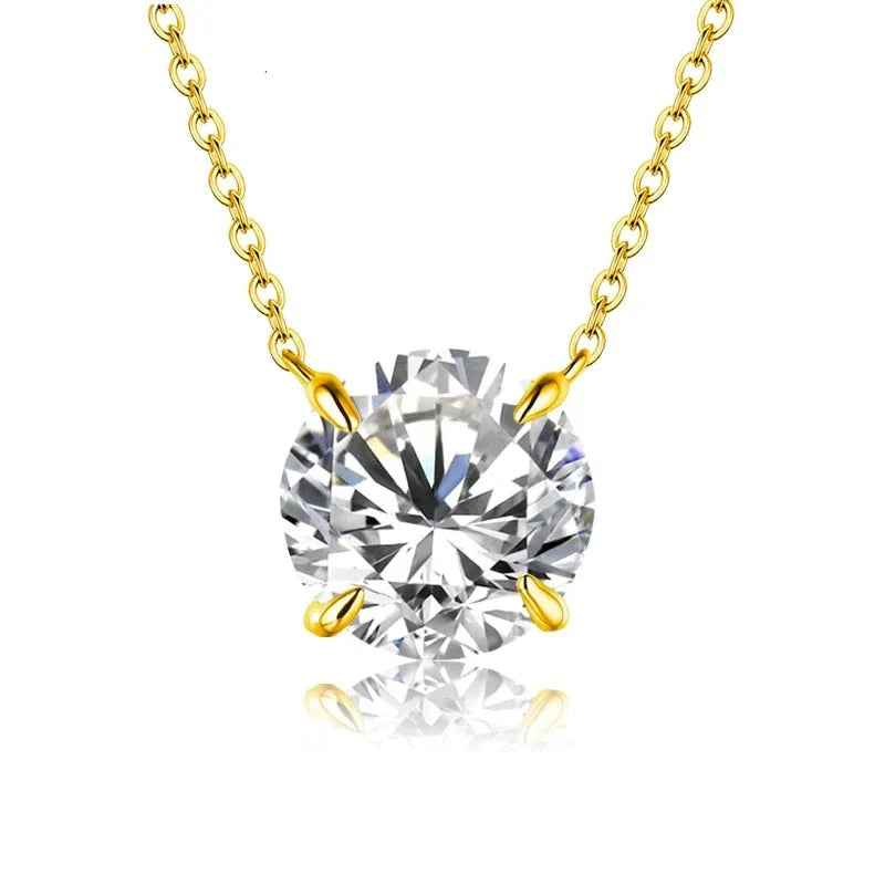 0.5-2CT Brilliant Cut Moissanite Pendant Necklace | S925.